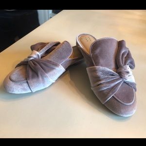 Lilac Velvet Mules